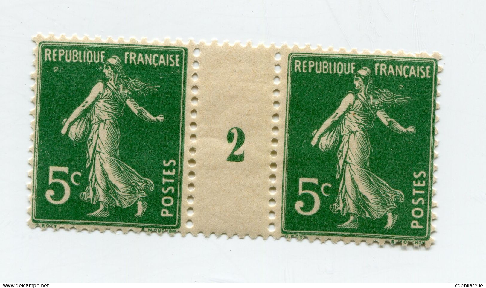 FRANCE N°137 **  EN PAIRE AVEC MILLESIME 2 ( 1912 ) - Millésimes