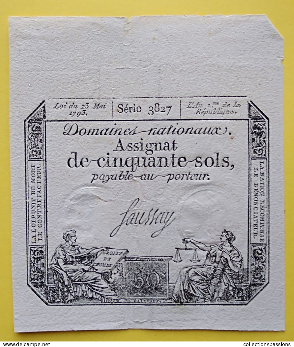 ASSIGNAT De 50 Sols. 23 Mai 1793 - Assignats & Mandats Territoriaux