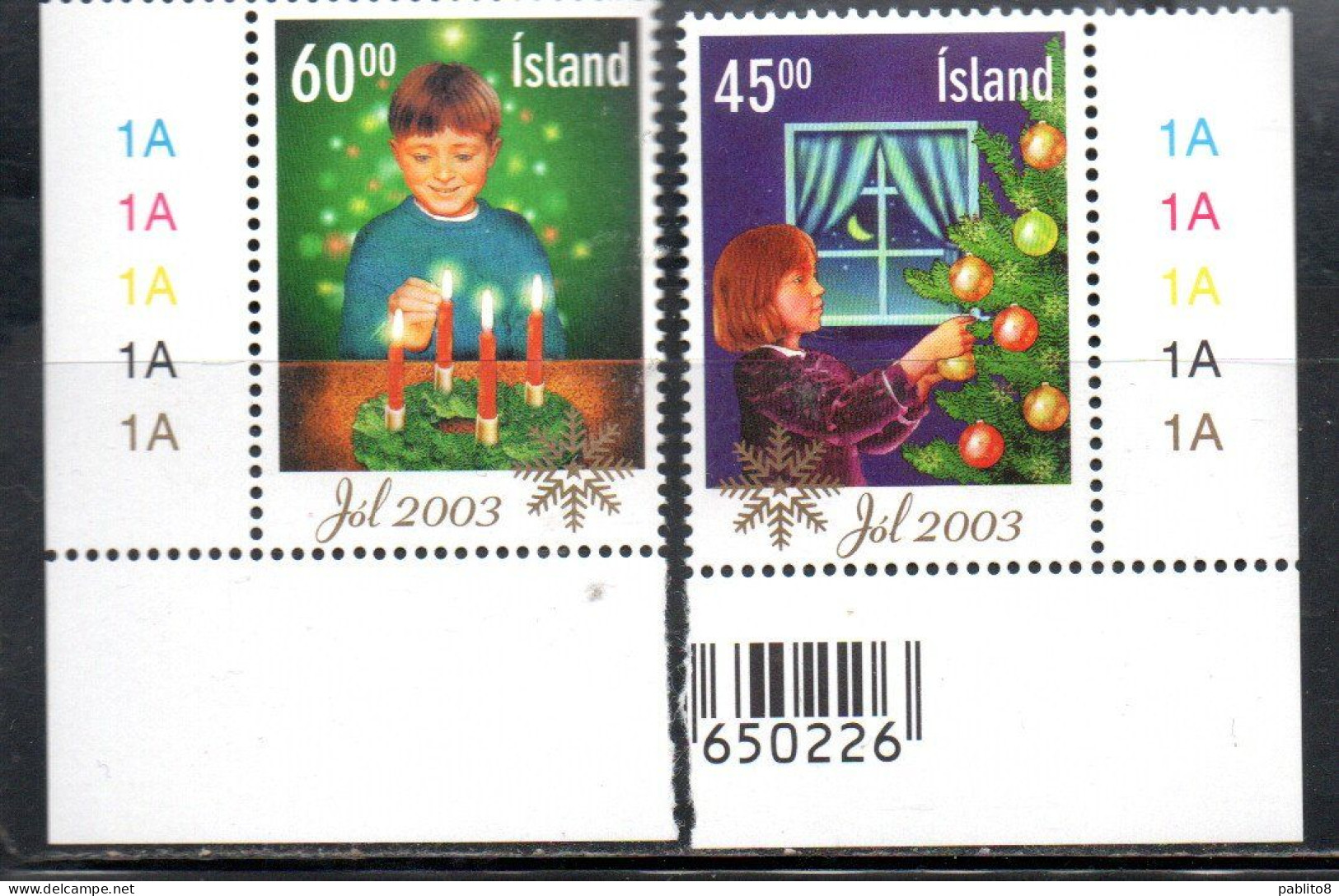 ISLANDA ICELAND ISLANDE ISLAND 2003 CHRISTMAS NATALE NOEL WEIHNACHTEN NAVIDAD JOL COMPLETE SET SERIE COMPLETA MNH - Ongebruikt