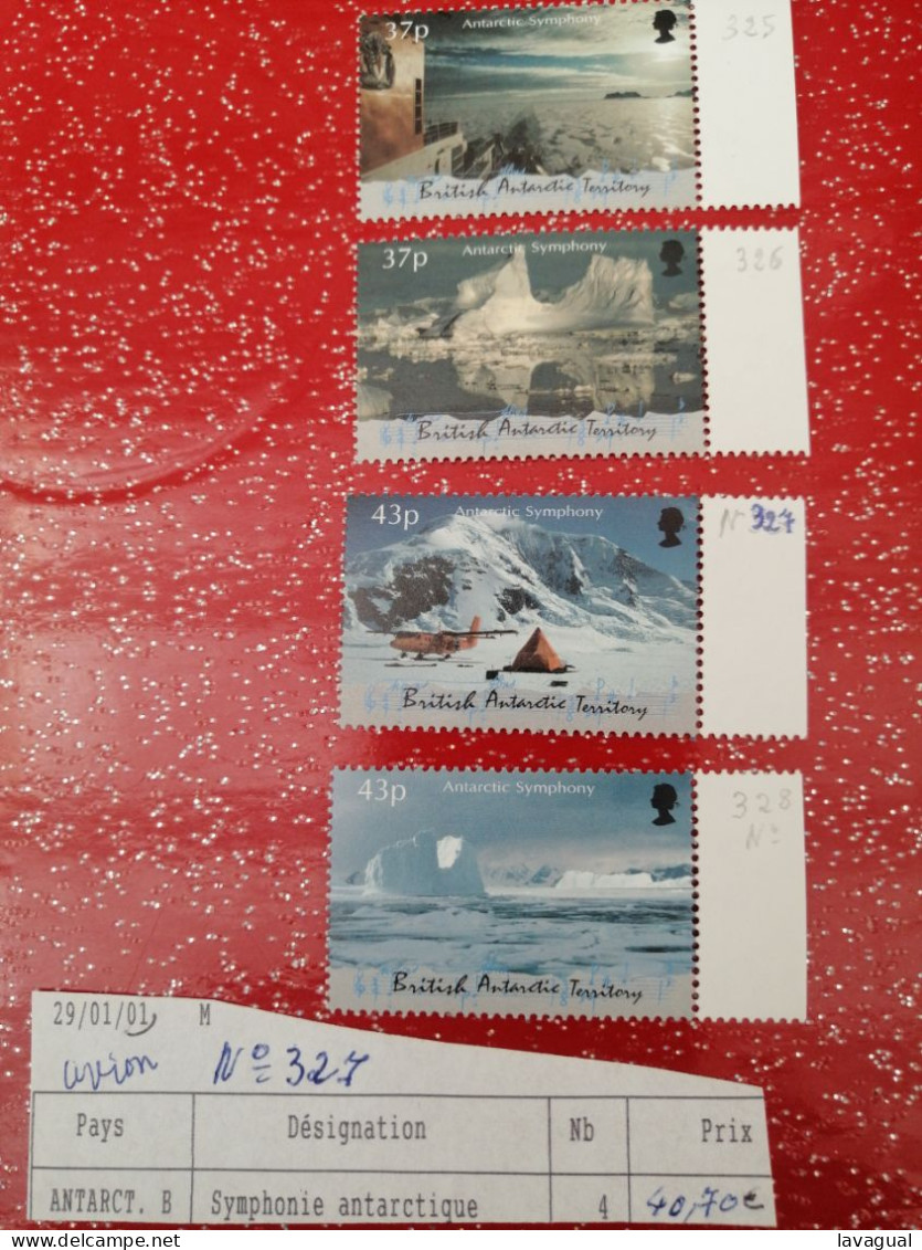 Timbre Bat. Symphonie Antarctique. 325,326,327,328 - Nuovi