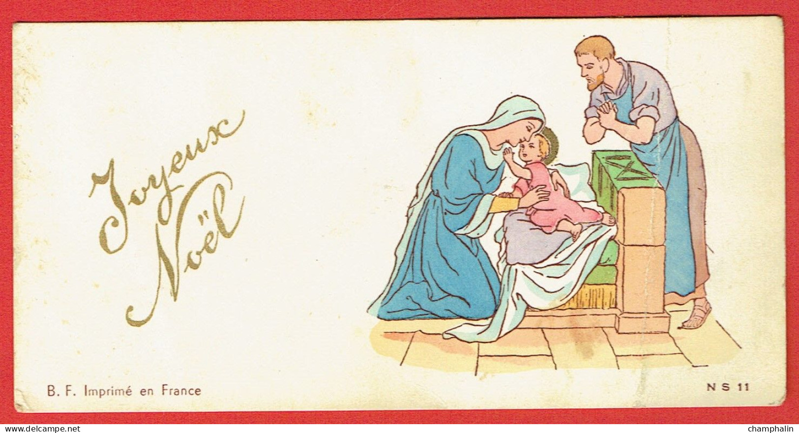 Image Pieuse - Carte De Voeux - Joyeux Noël - Religión & Esoterismo