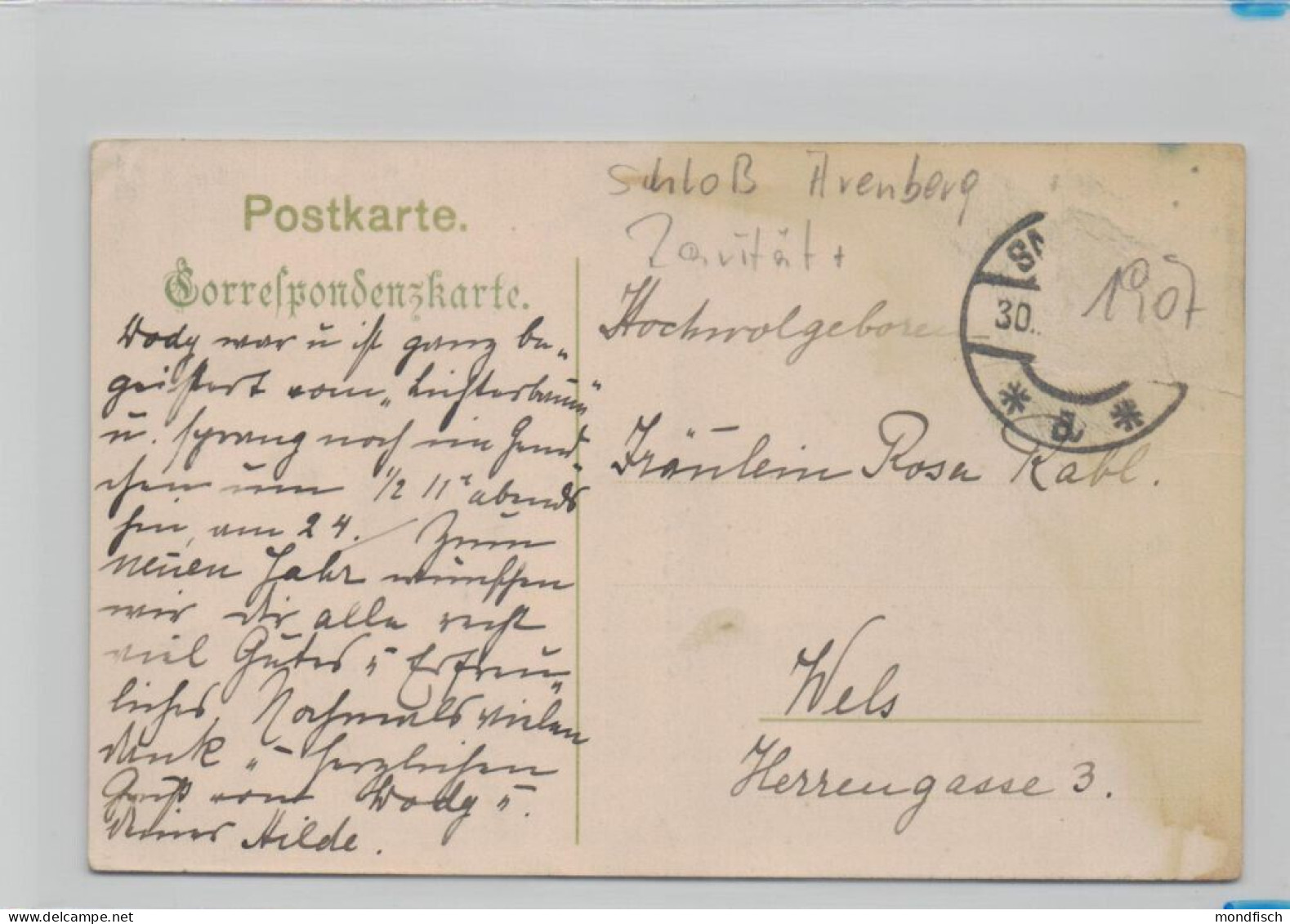 Salzburg - Arenbergstraße 8 - Gelaufen 1907 - Salzburg Stadt