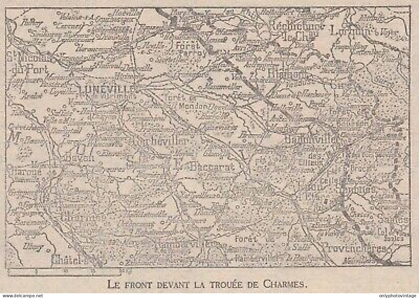 Le Front Devant La Trouée De Charmes - France - Mappa - 1918 Vintage Map - Carte Geographique