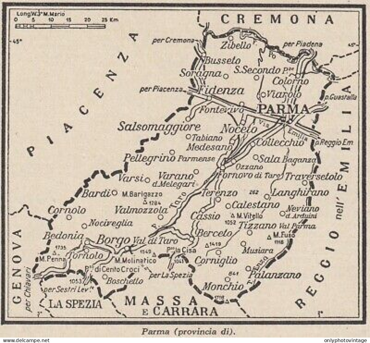 Provincia Di Pisa - 1953 Mappa Epoca - Vintage Map - Carte Geographique