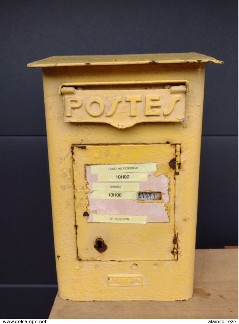 Matériel Postal La Poste PTT Boîte à Lettres Foulon Vers 1930 Avec Cadran émail +lettre Interne Pour Contrôle Relevage - Scatole/Bauli