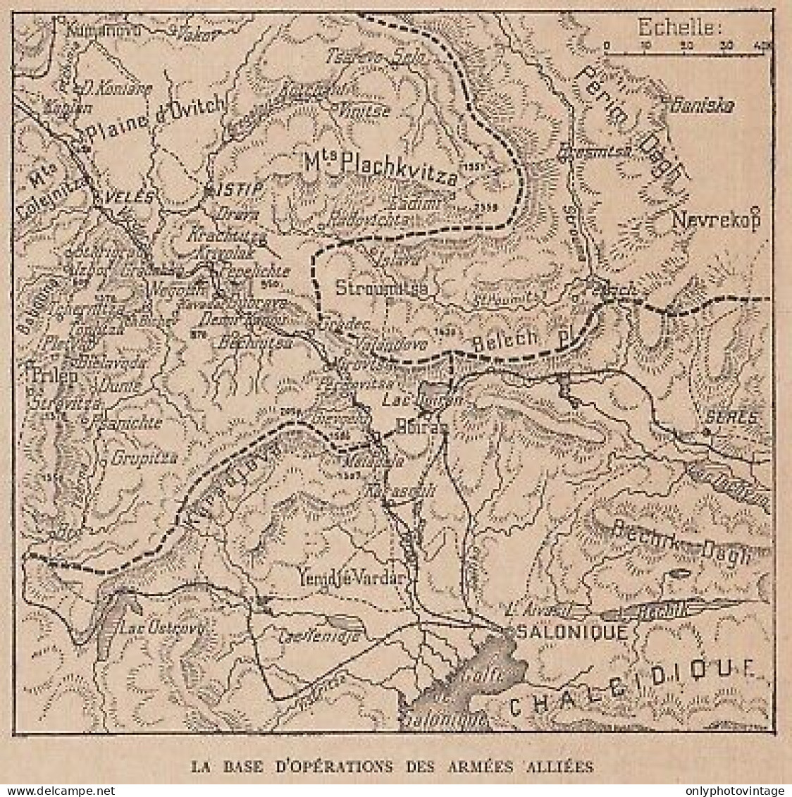 Première Guerre Mondiale - Front Balkanique - Mappa Epoca - 1915 Old Map - Carte Geographique