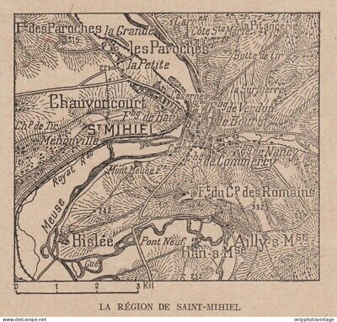 La Région De Saint-Mihiel - France - Mappa Epoca - 1915 Vintage Map - Cartes Géographiques