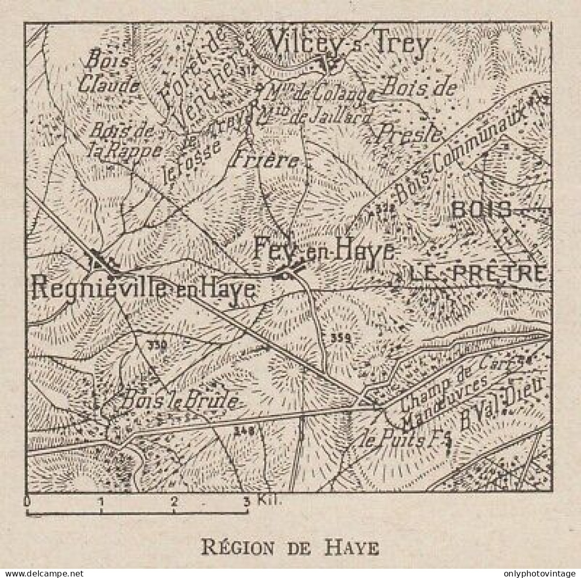 Région De Haye - France - Mappa Epoca - 1915 Vintage Map - Cartes Géographiques