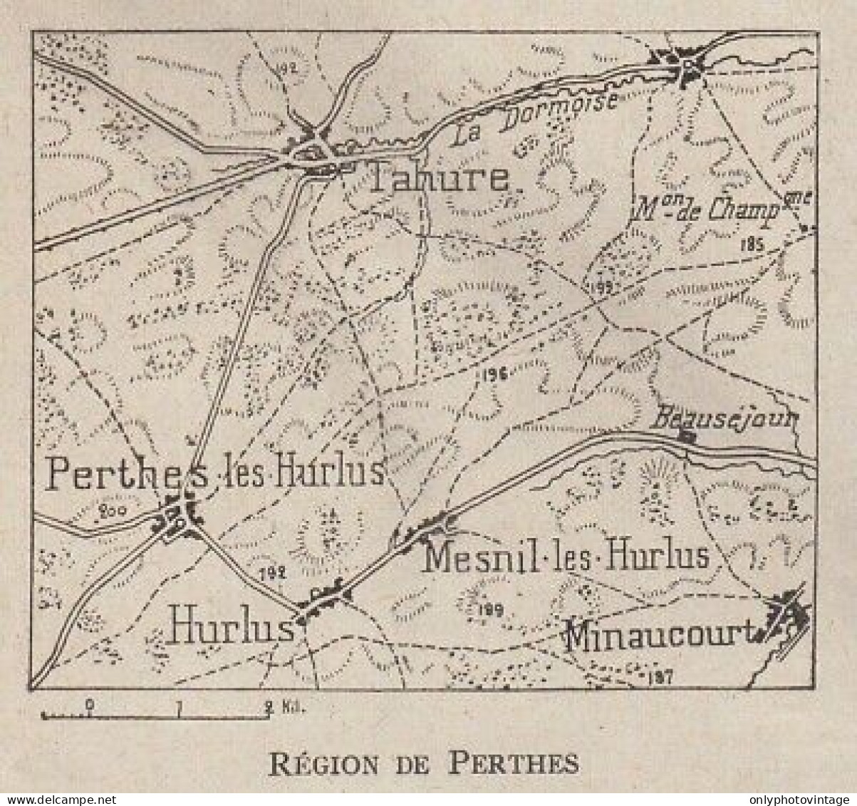 Région De Perthes - France - Mappa Epoca - 1915 Vintage Map - Cartes Géographiques