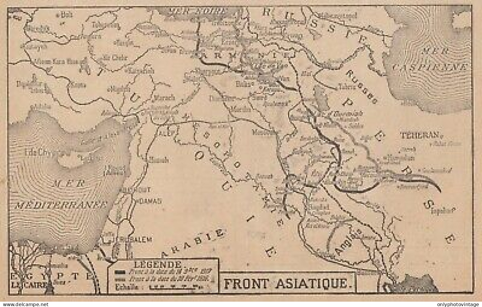 Première Guerre Mondiale - Front Asiatique - Mappa - 1917 Vintage Map - Landkarten