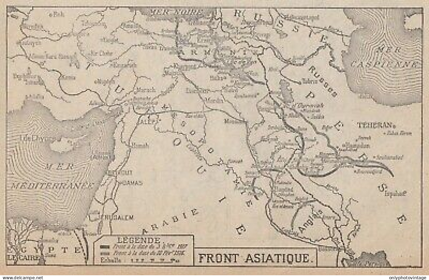 Première Guerre Mondiale - Front Asiatique - Mappa - 1917 Vintage Map - Landkarten