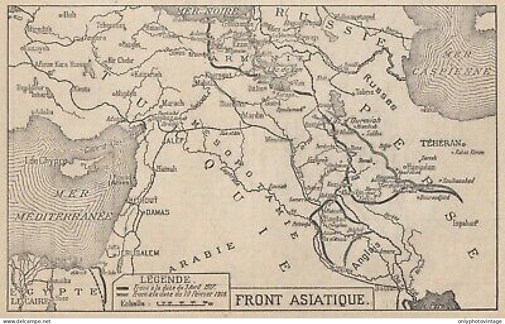 Première Guerre Mondiale - Front Asiatique - Mappa - 1917 Vintage Map - Landkarten