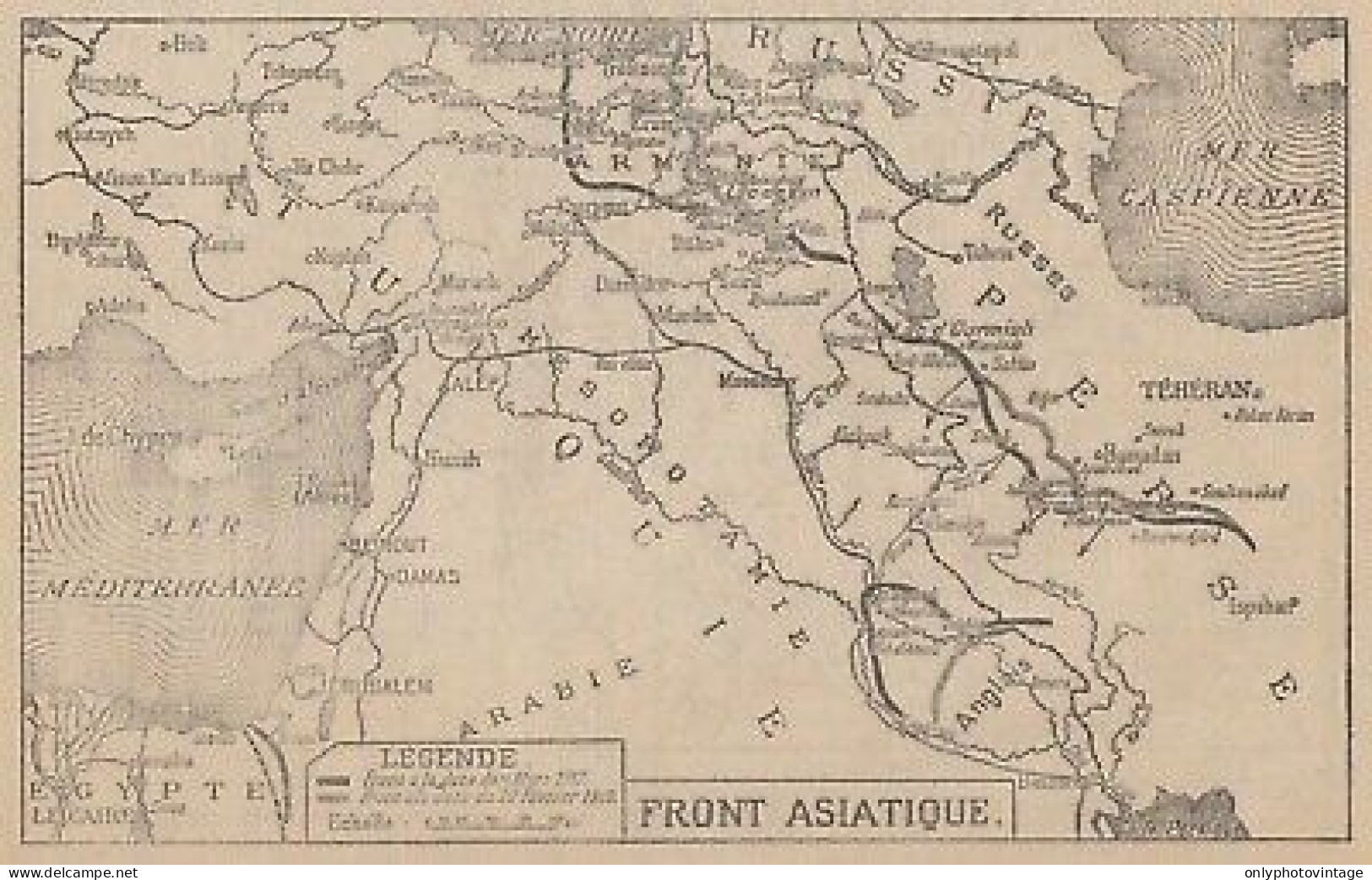 Première Guerre Mondiale - Front Asiatique - Mappa - 1917 Vintage Map - Landkarten