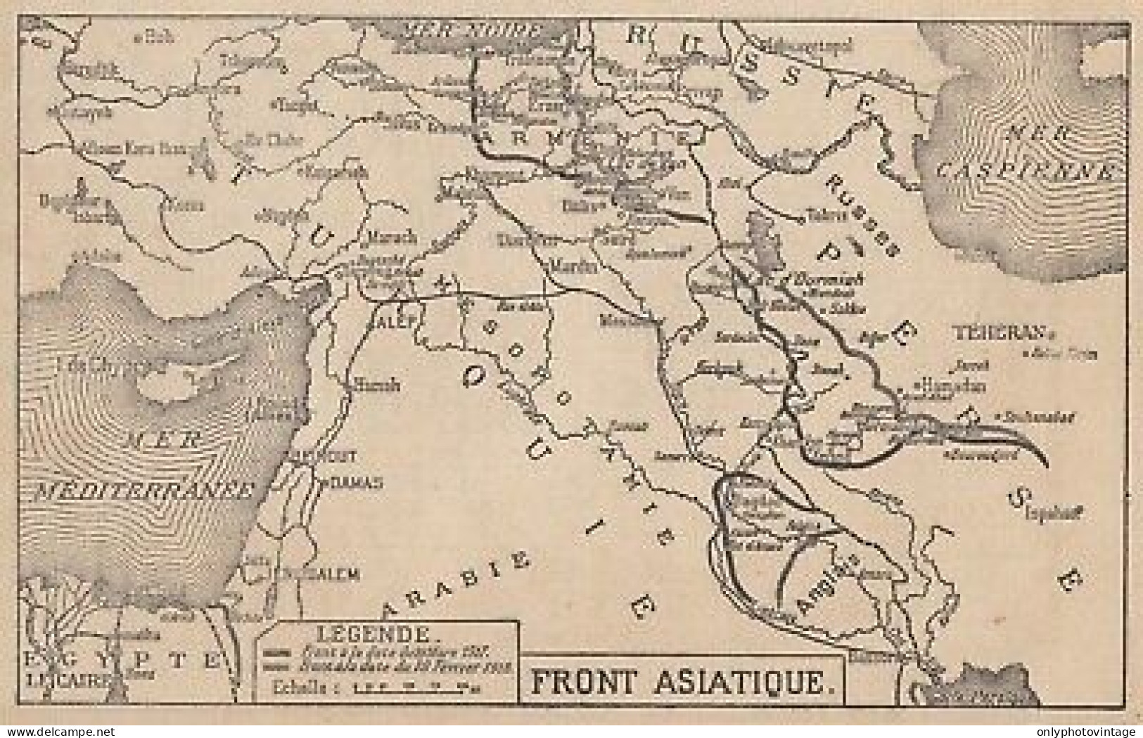 Première Guerre Mondiale - Front Asiatique - Mappa - 1917 Vintage Map - Cartes Géographiques