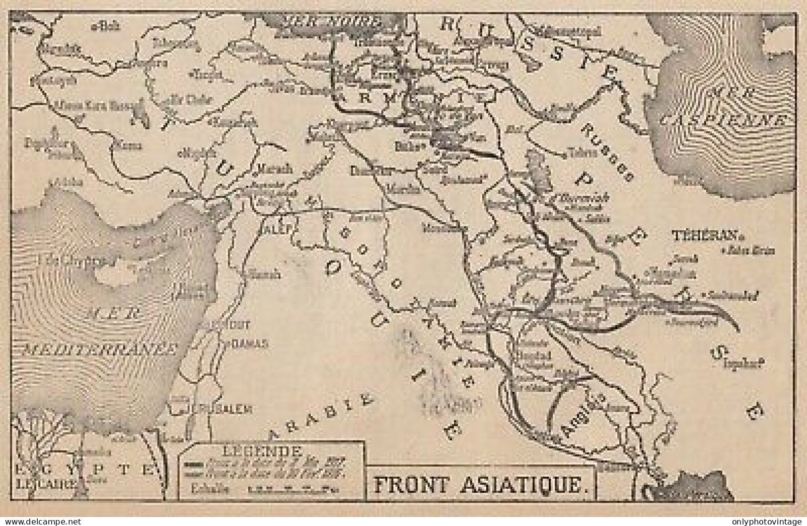 Première Guerre Mondiale - Front Asiatique - Mappa - 1917 Vintage Map - Cartes Géographiques