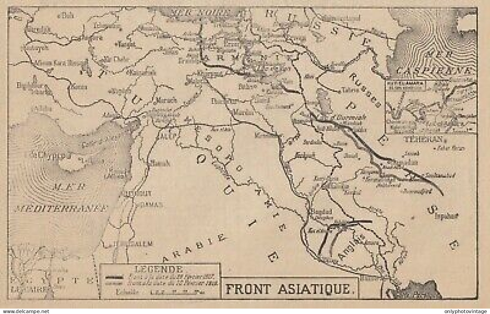 Première Guerre Mondiale - Front Asiatique - Mappa - 1917 Vintage Map - Landkarten