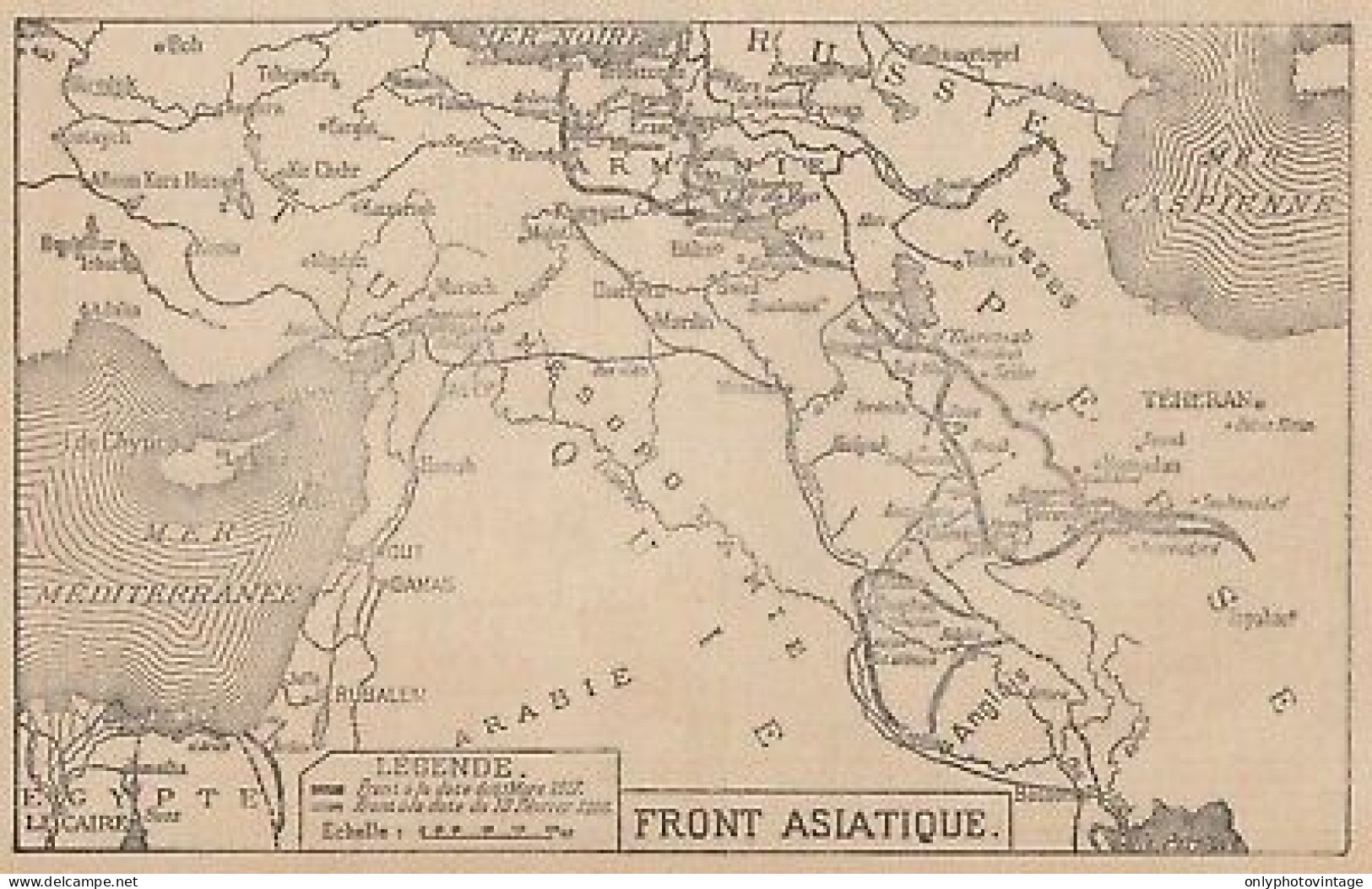 Première Guerre Mondiale - Front Asiatique - Mappa - 1917 Vintage Map - Landkarten