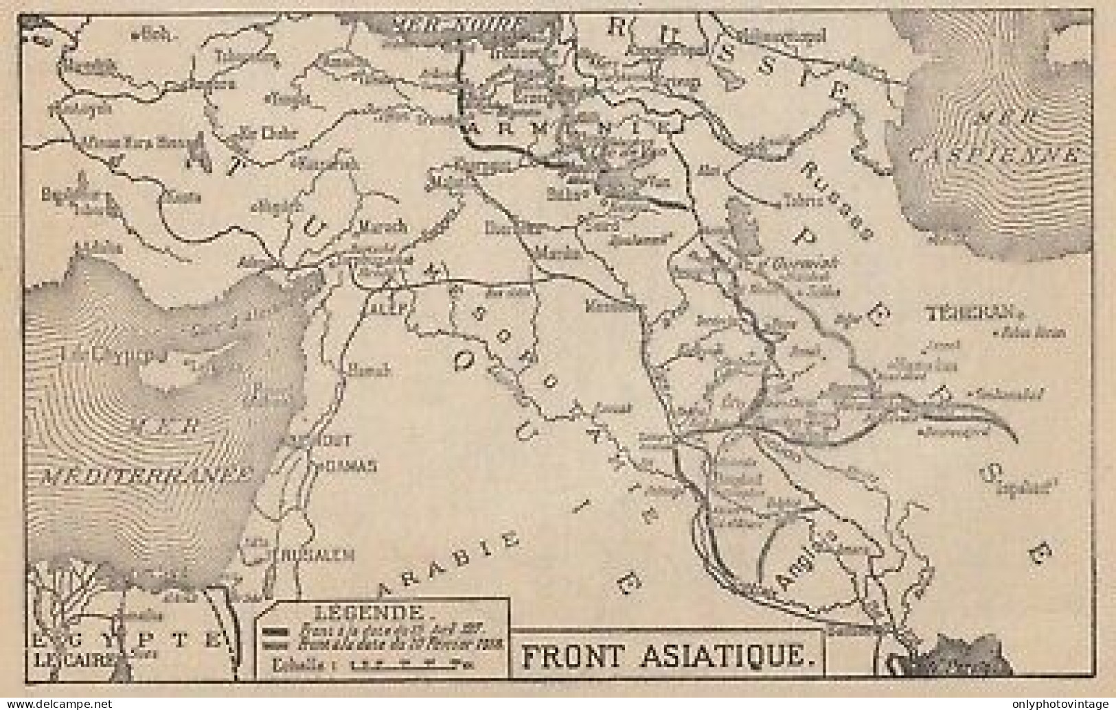 Première Guerre Mondiale - Front Asiatique - Mappa - 1917 Vintage Map - Cartes Géographiques