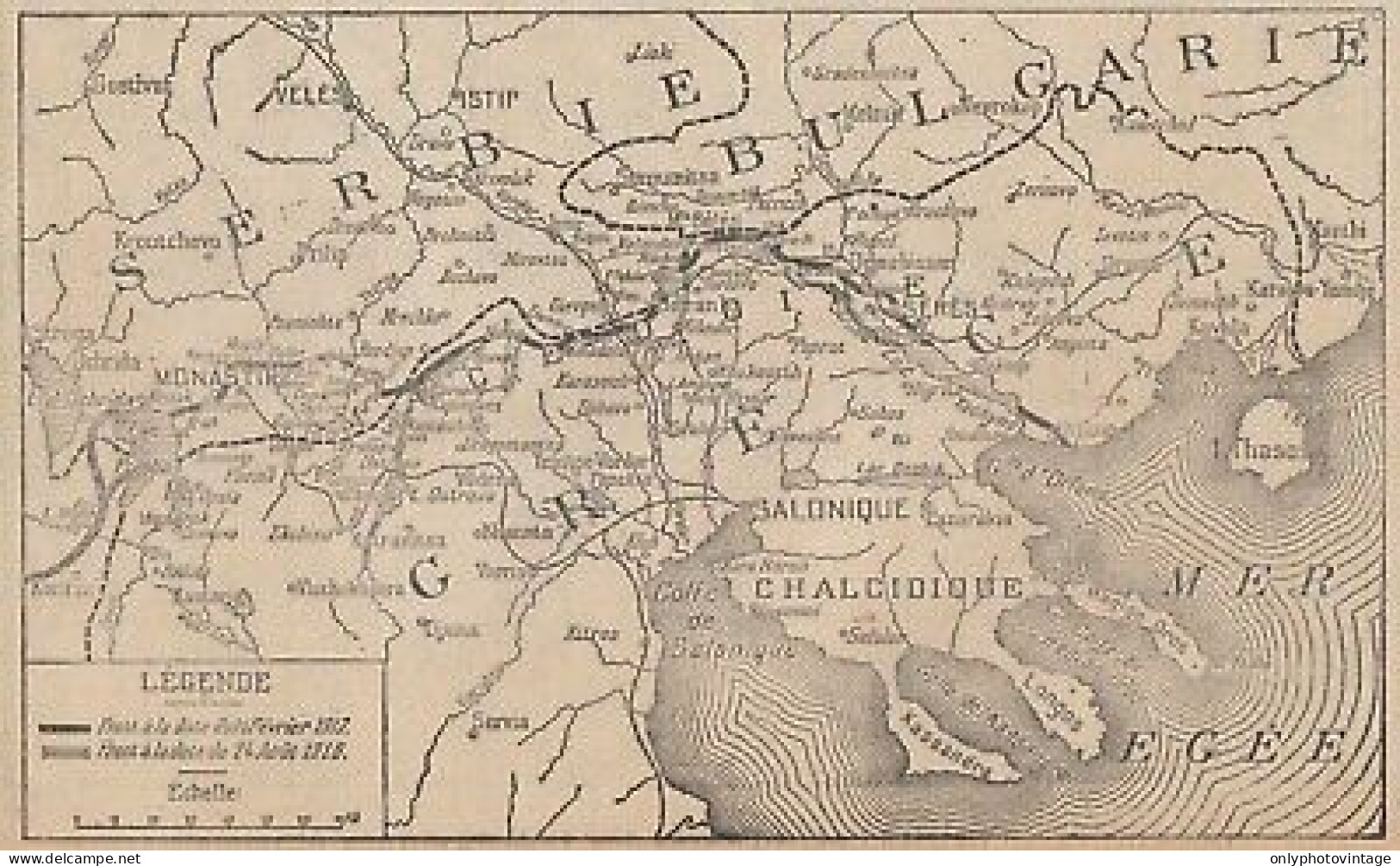 Première Guerre Mondiale - Les Opérations Dans Les Balkans - 1917 Old Map - Carte Geographique