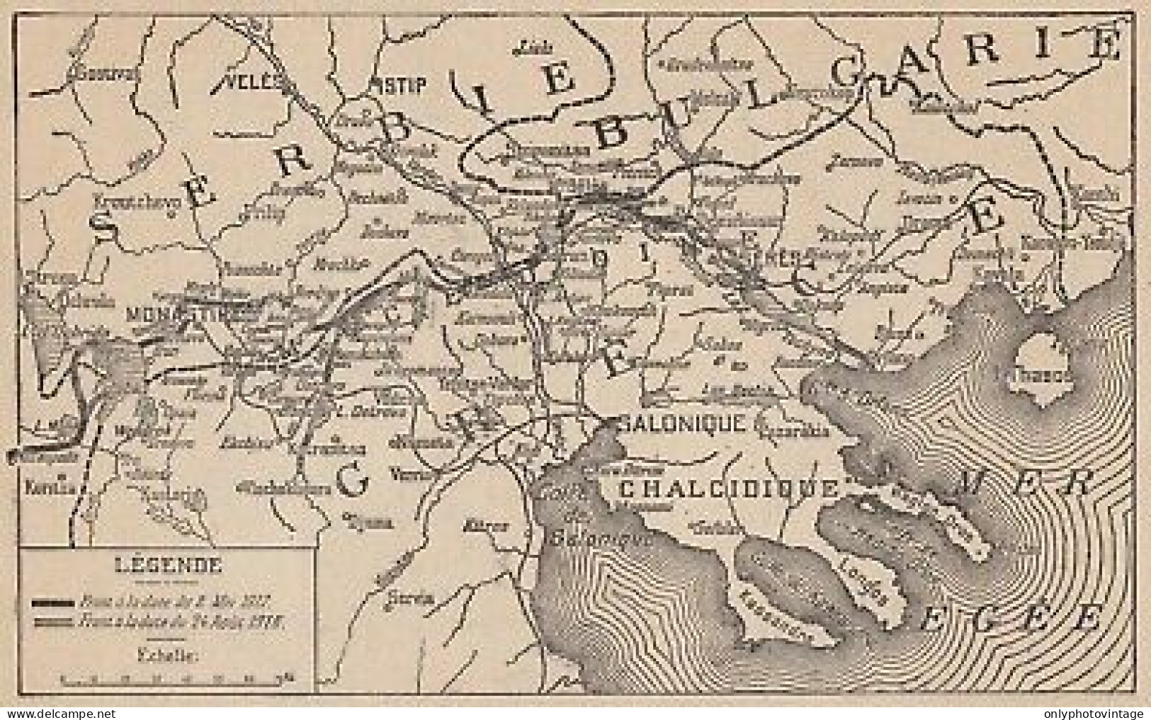 Première Guerre Mondiale - Les Opérations En Orient - 1917 Vintage Map - Landkarten