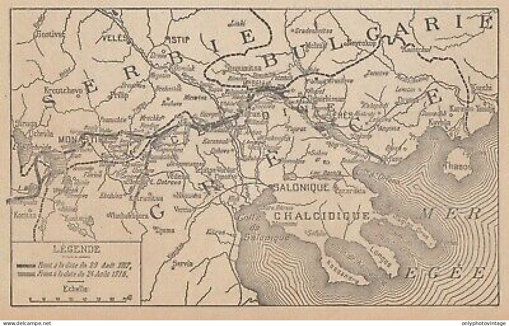 Première Guerre Mondiale - Les Opérations En Orient - 1917 Vintage Map - Geographische Kaarten