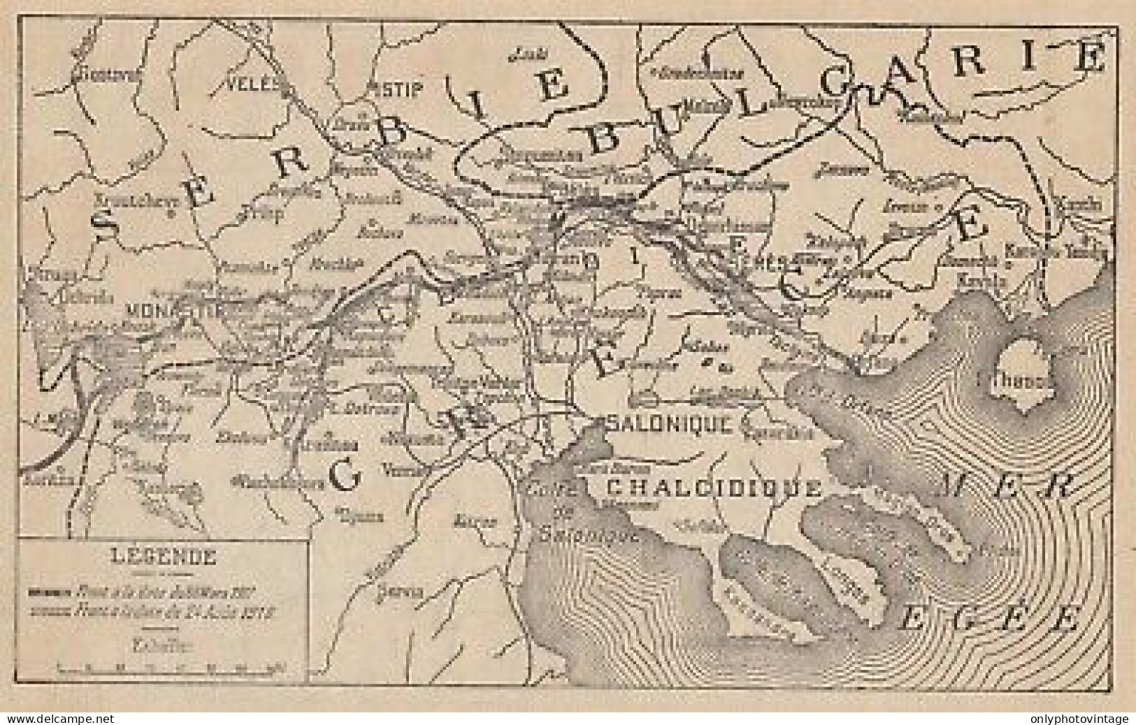 Première Guerre Mondiale - Les Opérations En Orient - 1917 Vintage Map - Mapas Geográficas