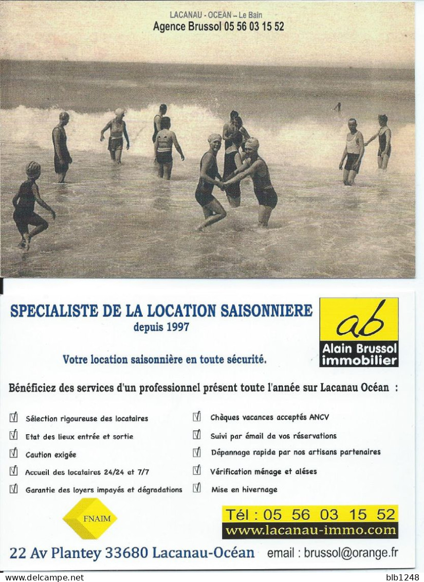 [33] Gironde > Lacanau Ocean Le Bain Carte Publicitaire Agence Brussol - Other & Unclassified