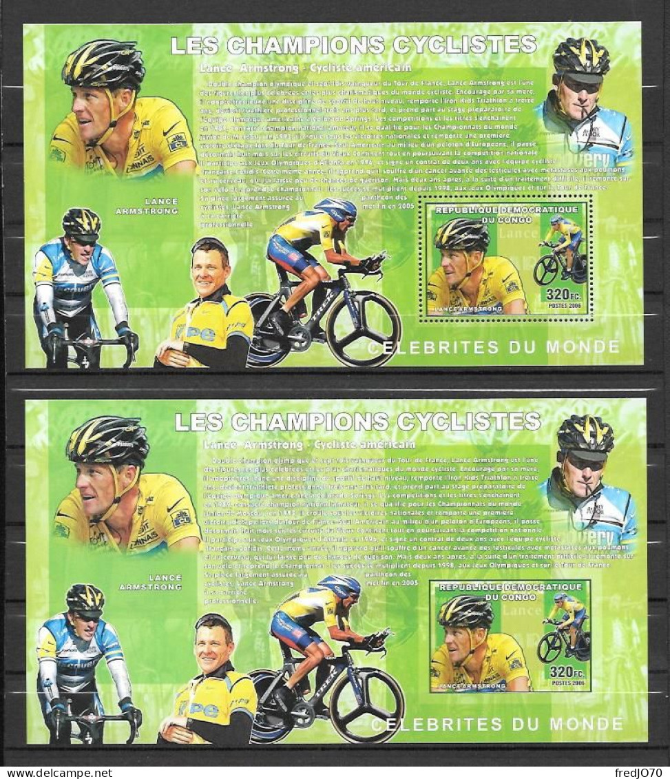 Congo Feuillet Dentelé+non Dentelé Cyclisme ** - Cyclisme