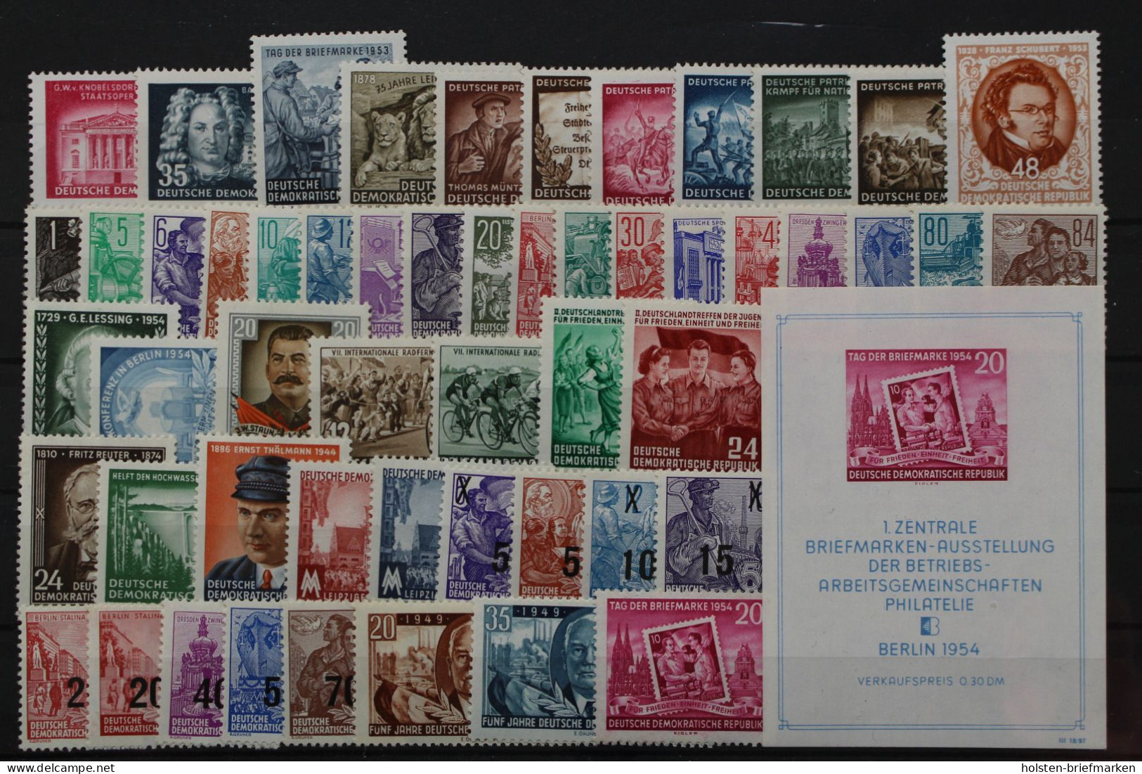 DDR, MiNr. 298-Block 10, Jahrgänge 1952-1954, Kollektion, Postfrisch - Ungebraucht