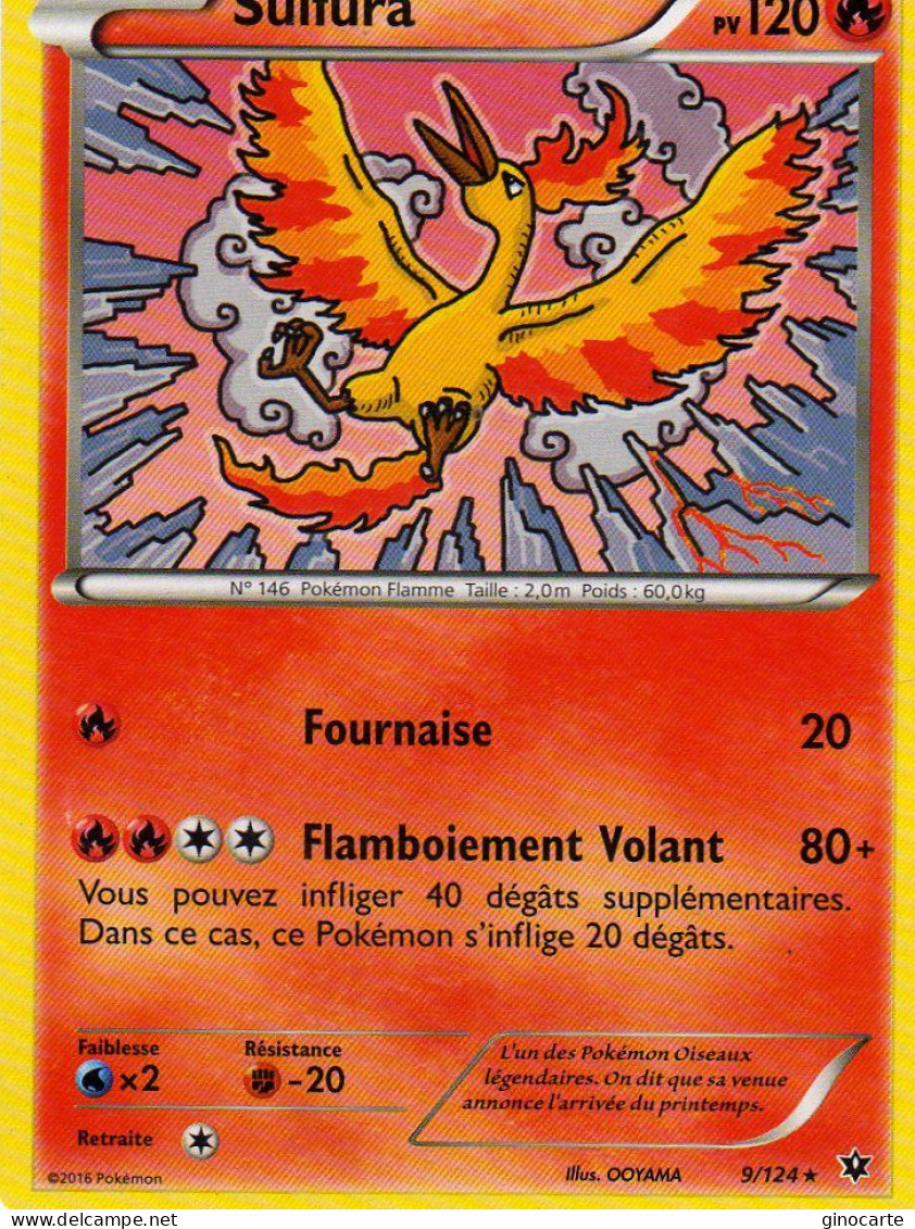 Carte Pokemon 9/124 Sulfura 120pv 2016 - Autres & Non Classés