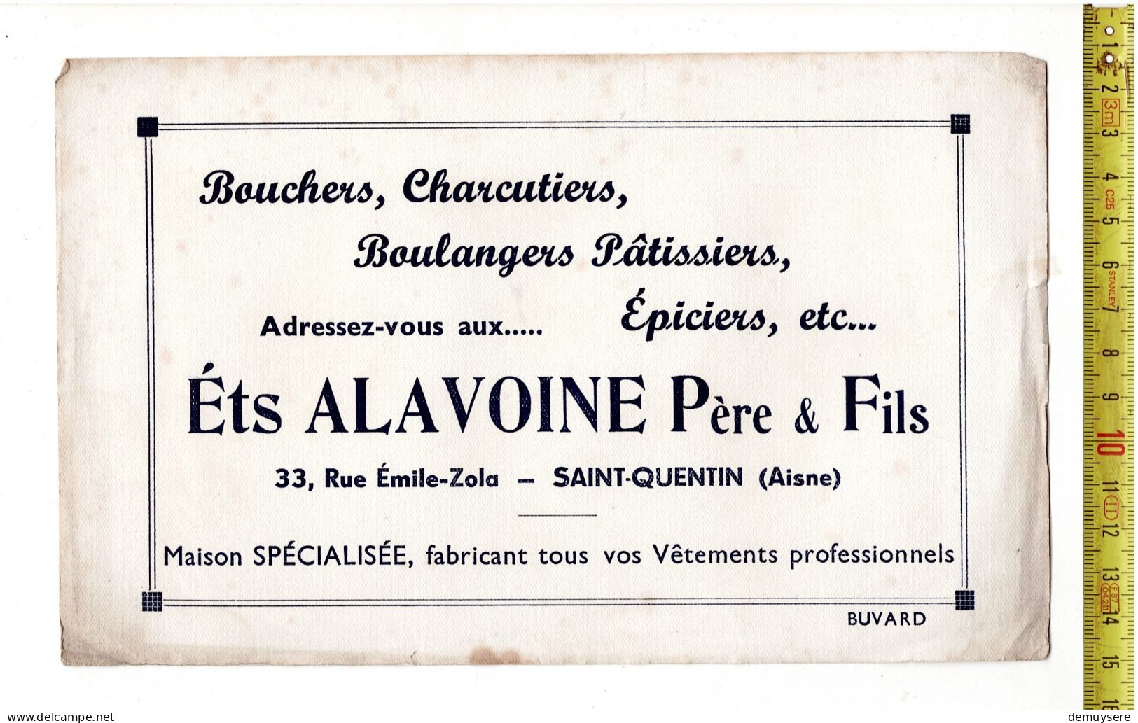 SOLDE 2010 - BUVARD - BOUCHERS CHARCUTIERS BOULANGERS ETS ALAVOINE PERE & FILS SAINT QUENTIN - Levensmiddelen