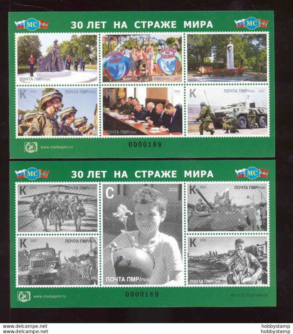 Label Transnistria 2022 30 Years Of The Peacekeeping Operation In Transnistria 2Sheetlets**MNH - Viñetas De Fantasía