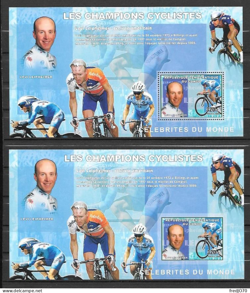 Congo Feuillet Dentelé+non Dentelé Cyclisme ** - Cyclisme