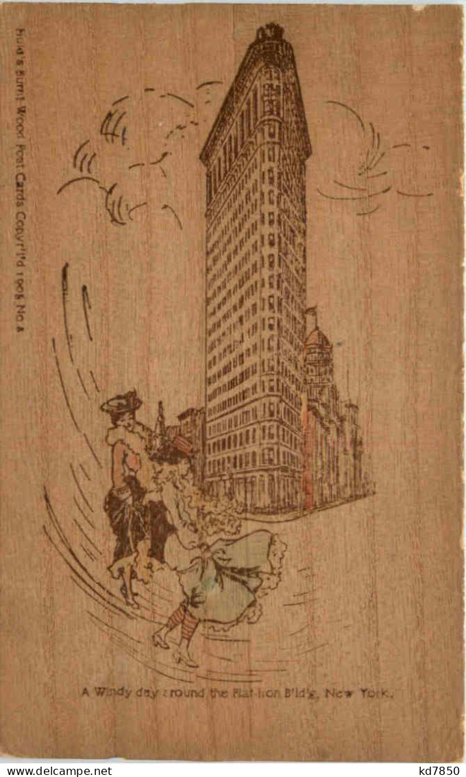 New York - Flat Iron Building - Karte Aus Holz - Altri & Non Classificati