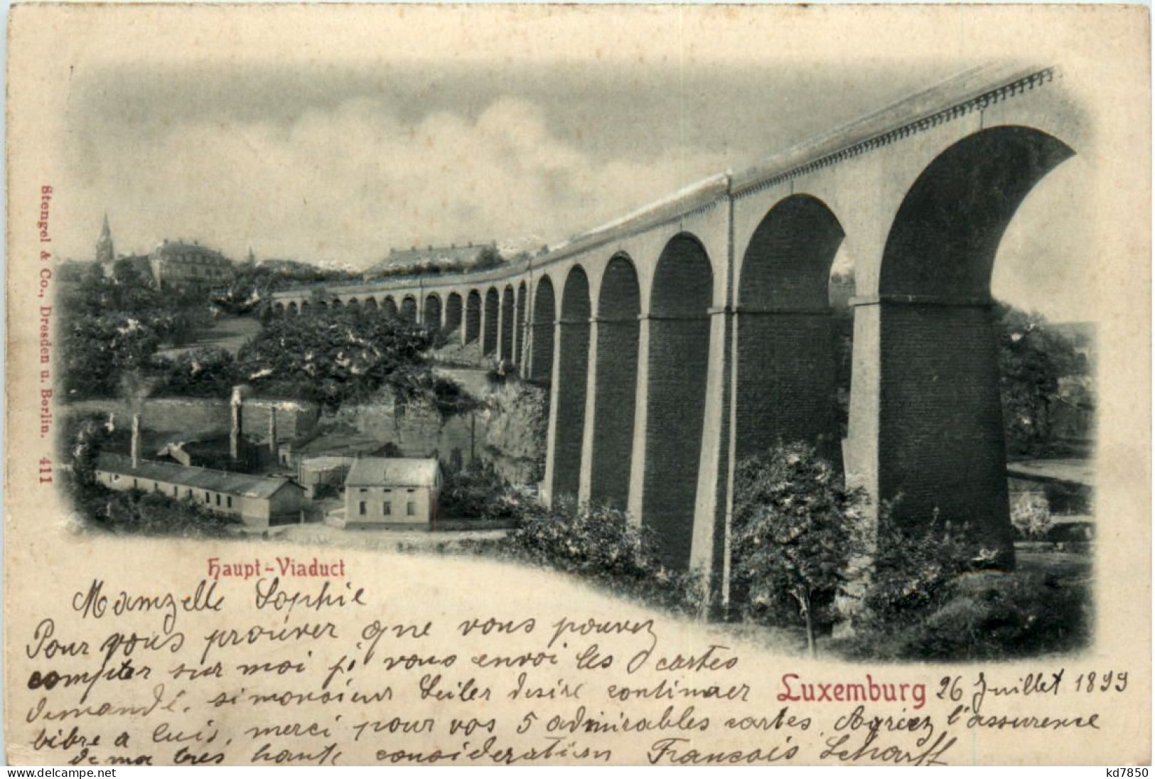 Luxemburg - Haupt Viaduct - Reliefkarte - Luxembourg - Ville