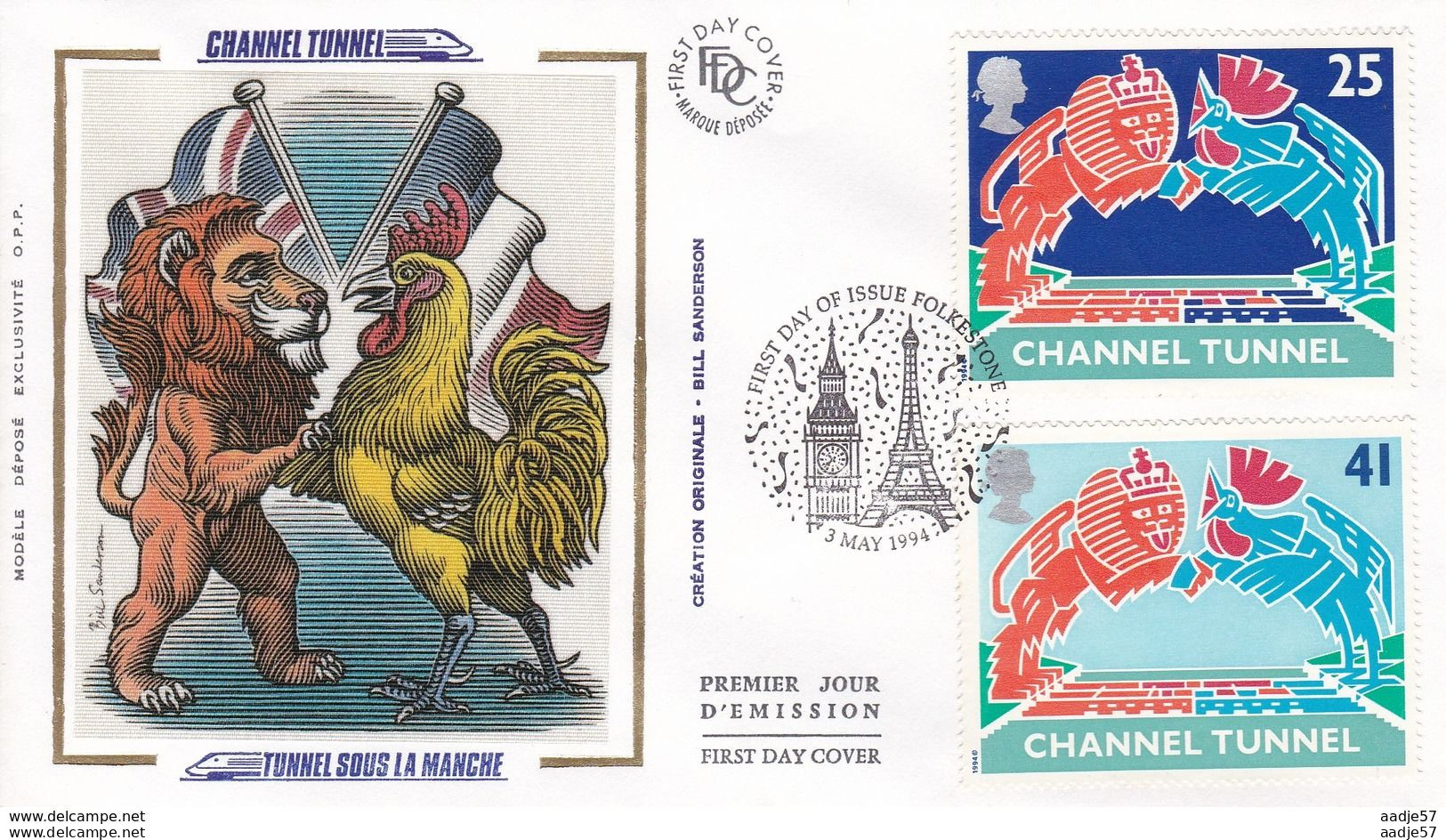 England Great Britain FDC 03.05.1994 FDC CHANNEL TUNNEL - 1991-2000 Dezimalausgaben