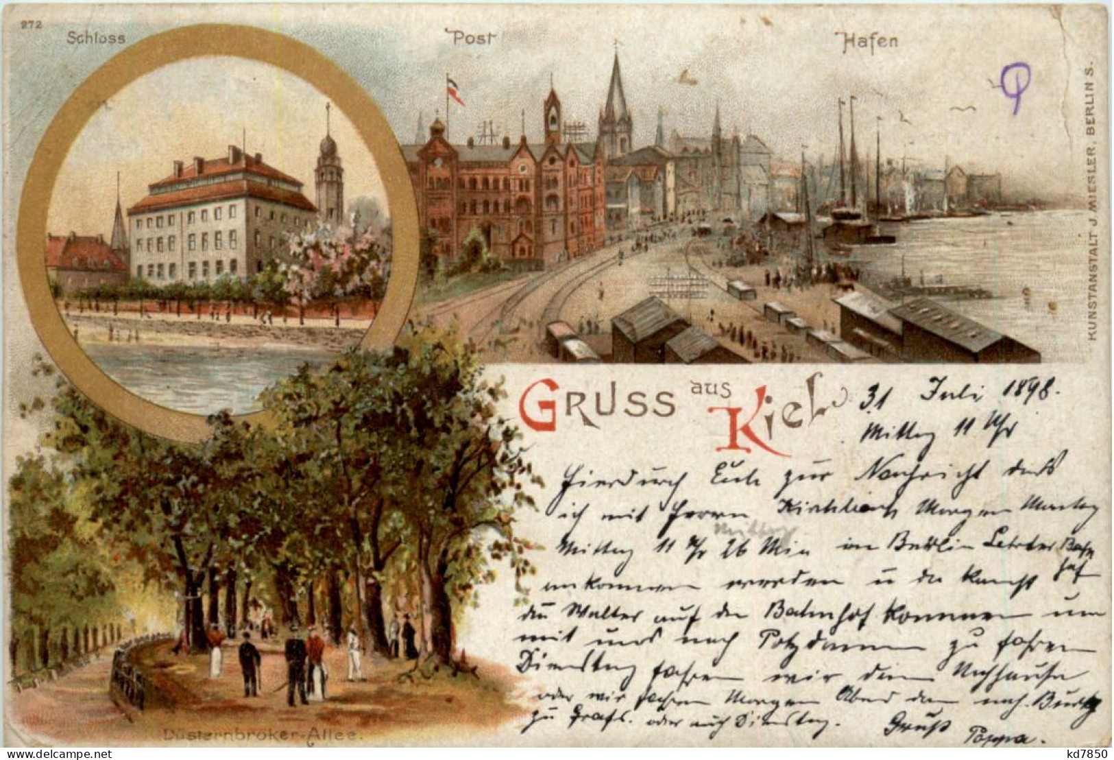 Gruss Aus Kiel - Litho - Kiel