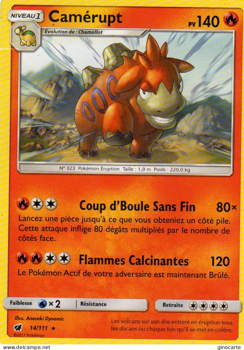 Carte Pokemon 14/111 Camerupt 140pv 2017 - Altri & Non Classificati