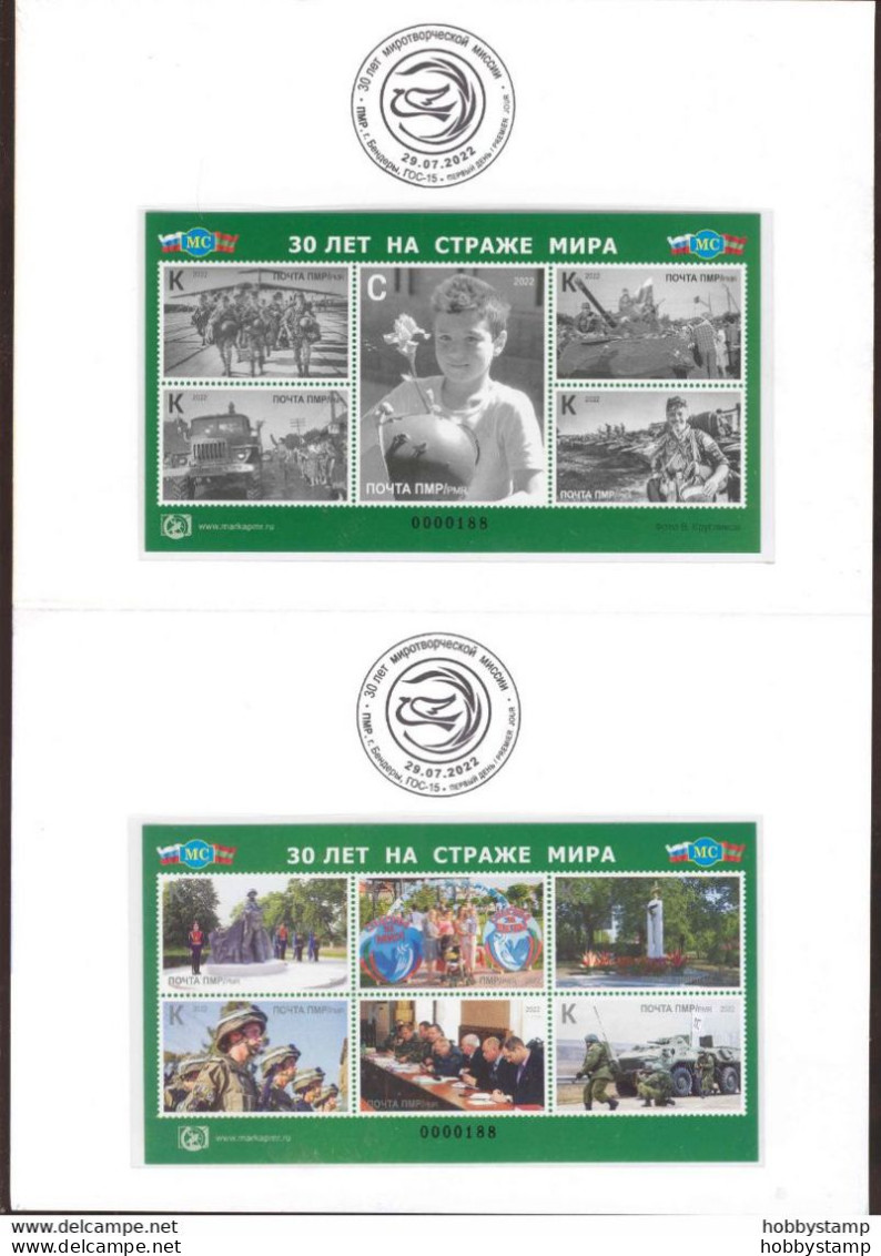 Label Transnistria 2022 30 Years Of The Peacekeeping Operation In Transnistria 2Sheetlets**MNH + Booklet - Vignettes De Fantaisie