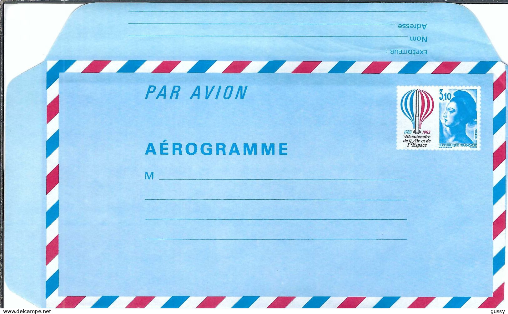 FRANCE Ca.1983: Aérogramme Entier De 3,10F Neuf - 1960-.... Mint/hinged