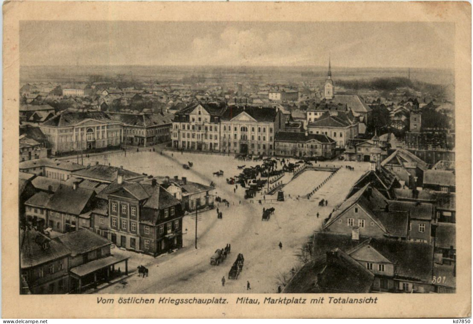 Mitau - Marktplatz - Feldpost Eisenbahnbetrieb - Latvia