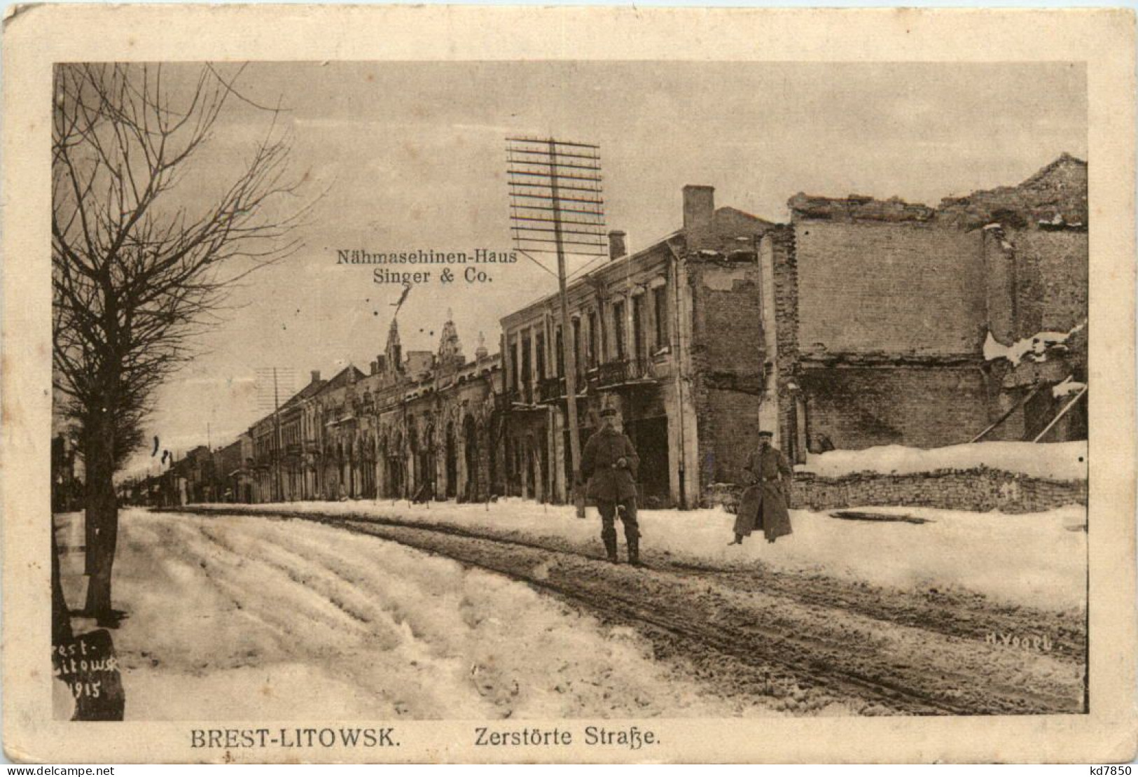 Brest-Litowsk - Zerstörte Strasse - Feldpost - Belarus