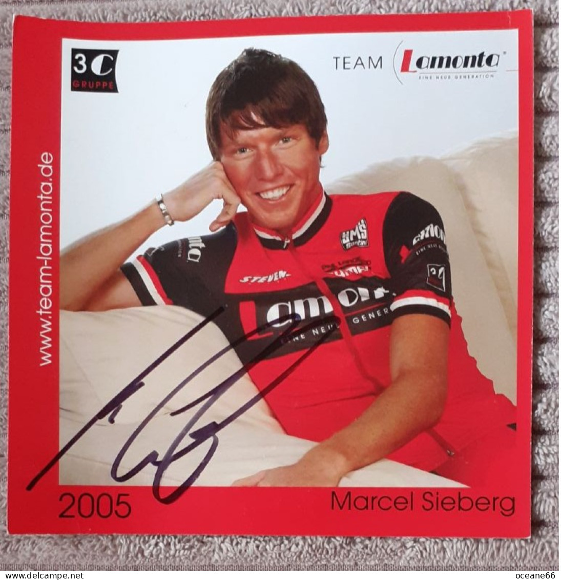 Autogramm Marcel Sieberg 3C Gruppe Lamonta 2005 Format 12,5 X 12,5 Cm - Cyclisme