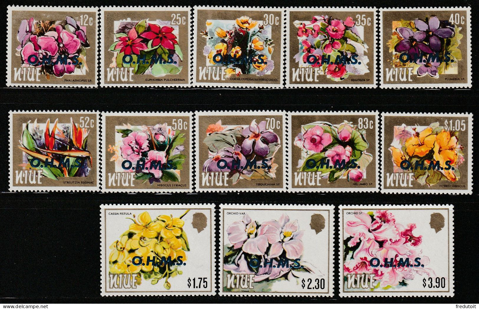 NIUE - Timbres De Service N°1/13 ** (1987) Fleurs - O.H.M.S - Niue