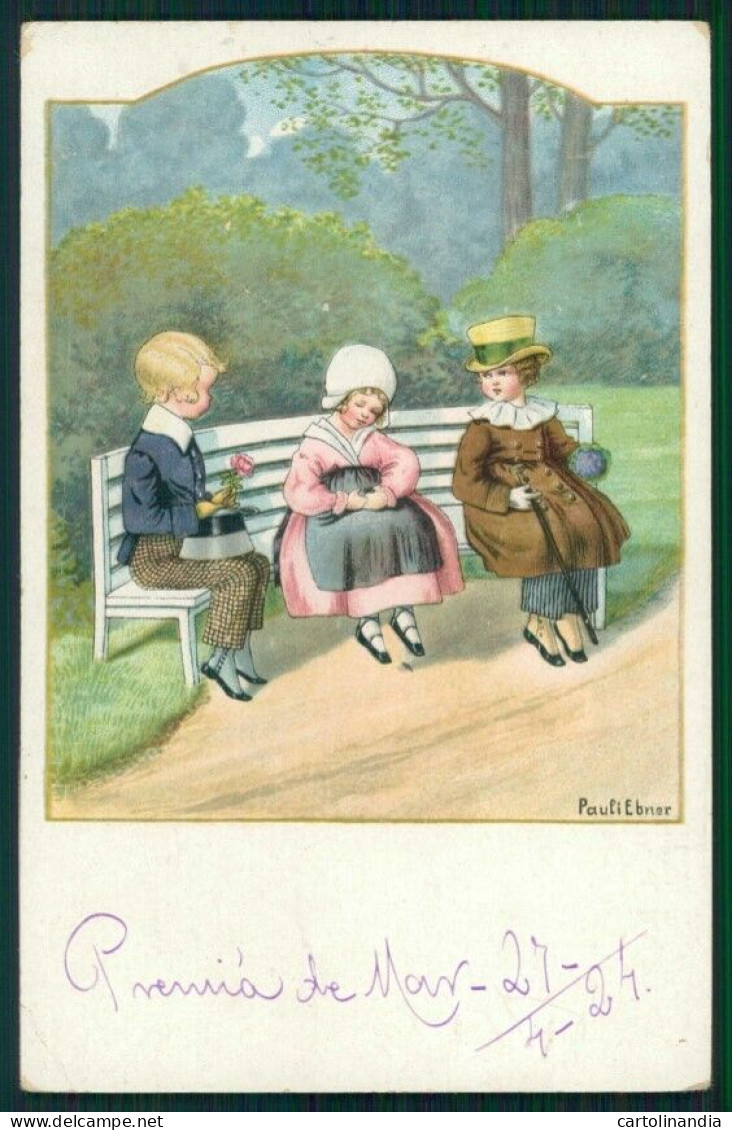 Artist Signed P. Ebner Children M M Vienne 1270 CORNER CREASED Postcard TC4690 - Otros & Sin Clasificación