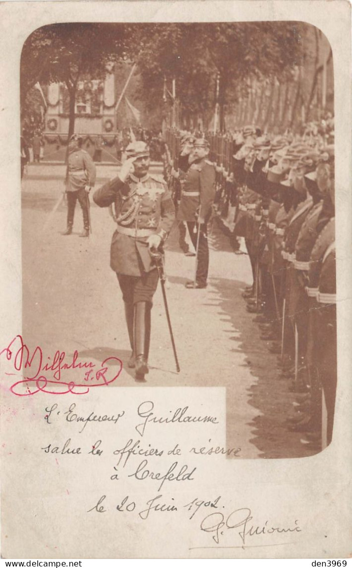 Allemagne - KREFELD - L'Empereur Guillaume Salue Les Officiers De Réserve à Crefeld - Carte-Photo, écrit 1902 (2 Scans) - Krefeld