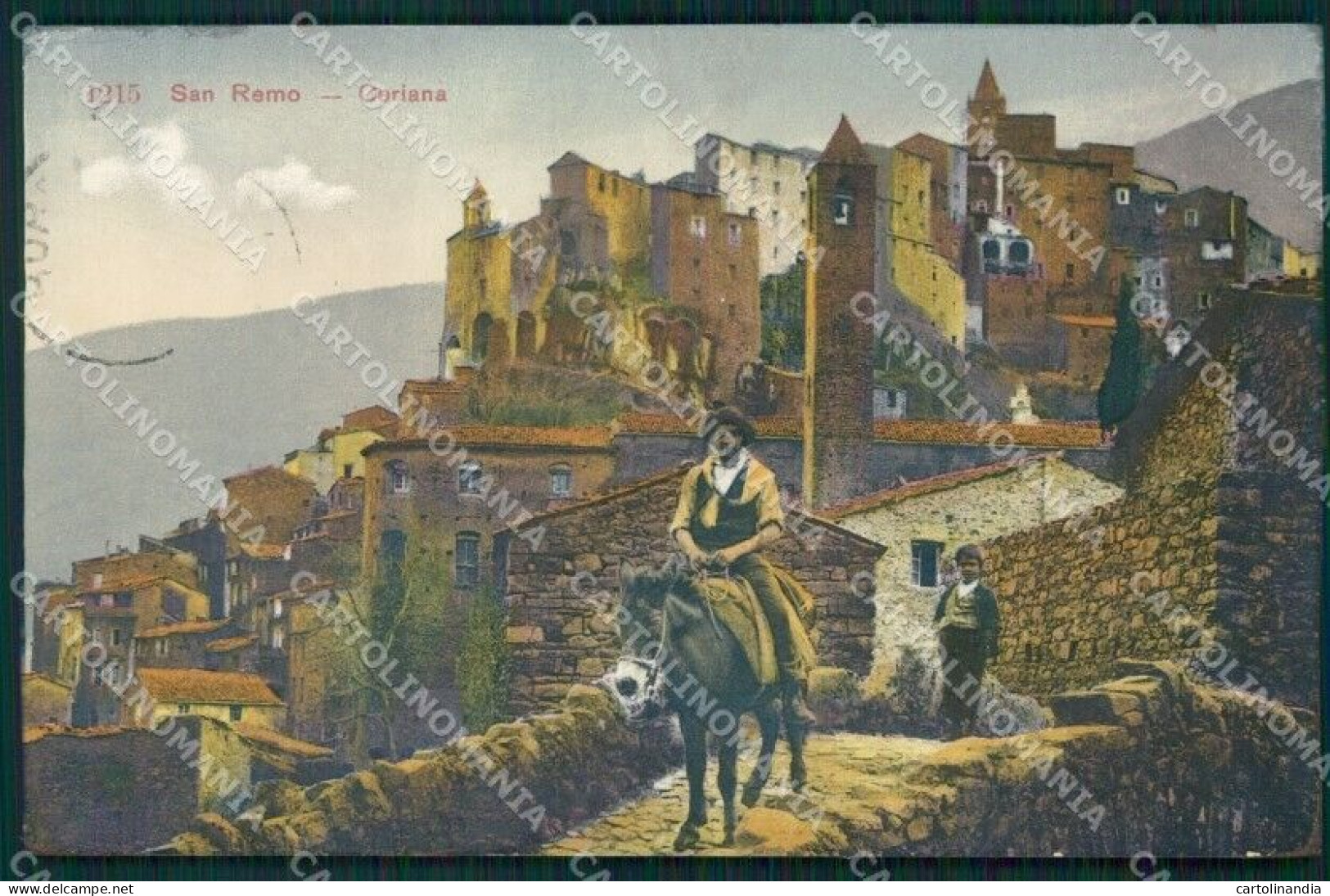Imperia Ceriana Asino PIEGHE REINCOLATA Cartolina ZG3138 - Imperia
