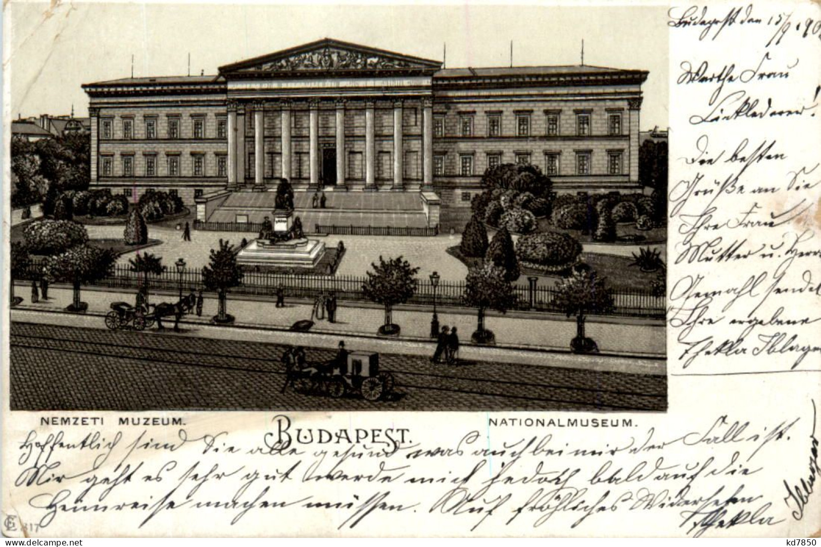 Budapest - Nationalmuseum - Litho - Hungría