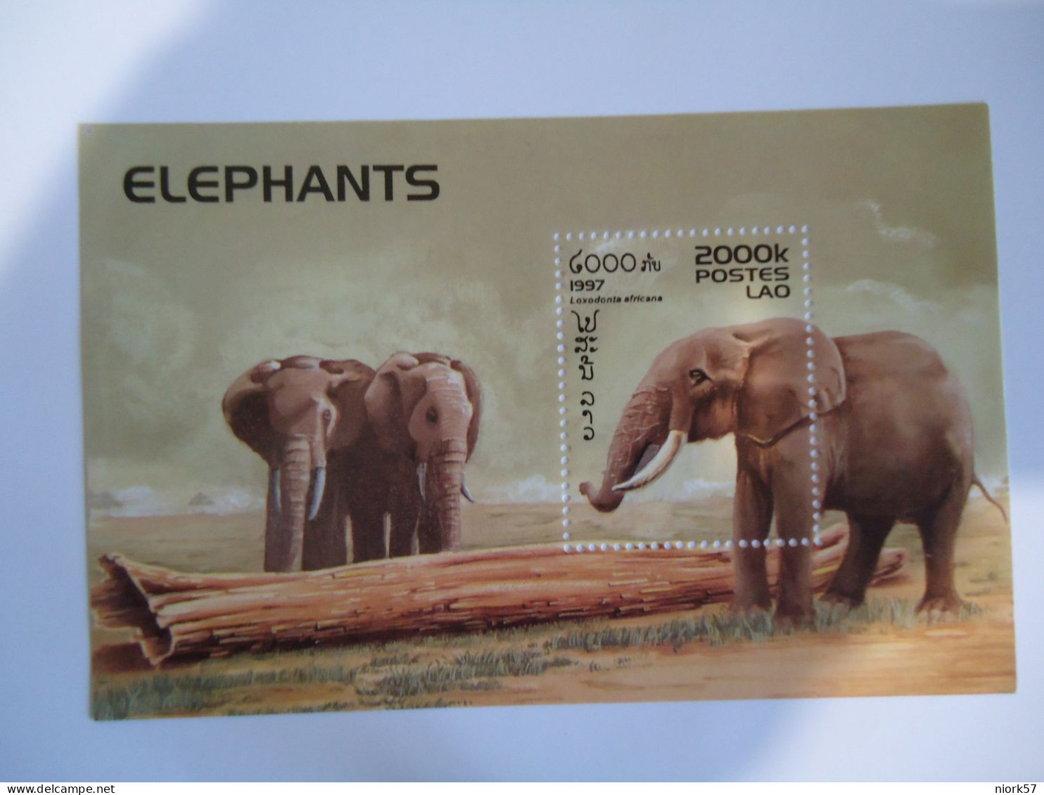 LAOS   MNH   STAMPS  SHEET  ANIMALS  ELEPHANTS  1997 - Olifanten