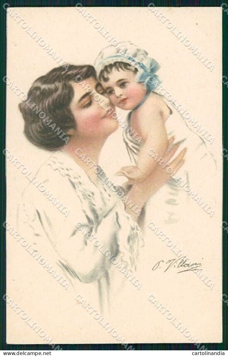 Artist Signed P.Villani Lady And Child Serie 7620 Cartolina XP7937 - Otros & Sin Clasificación